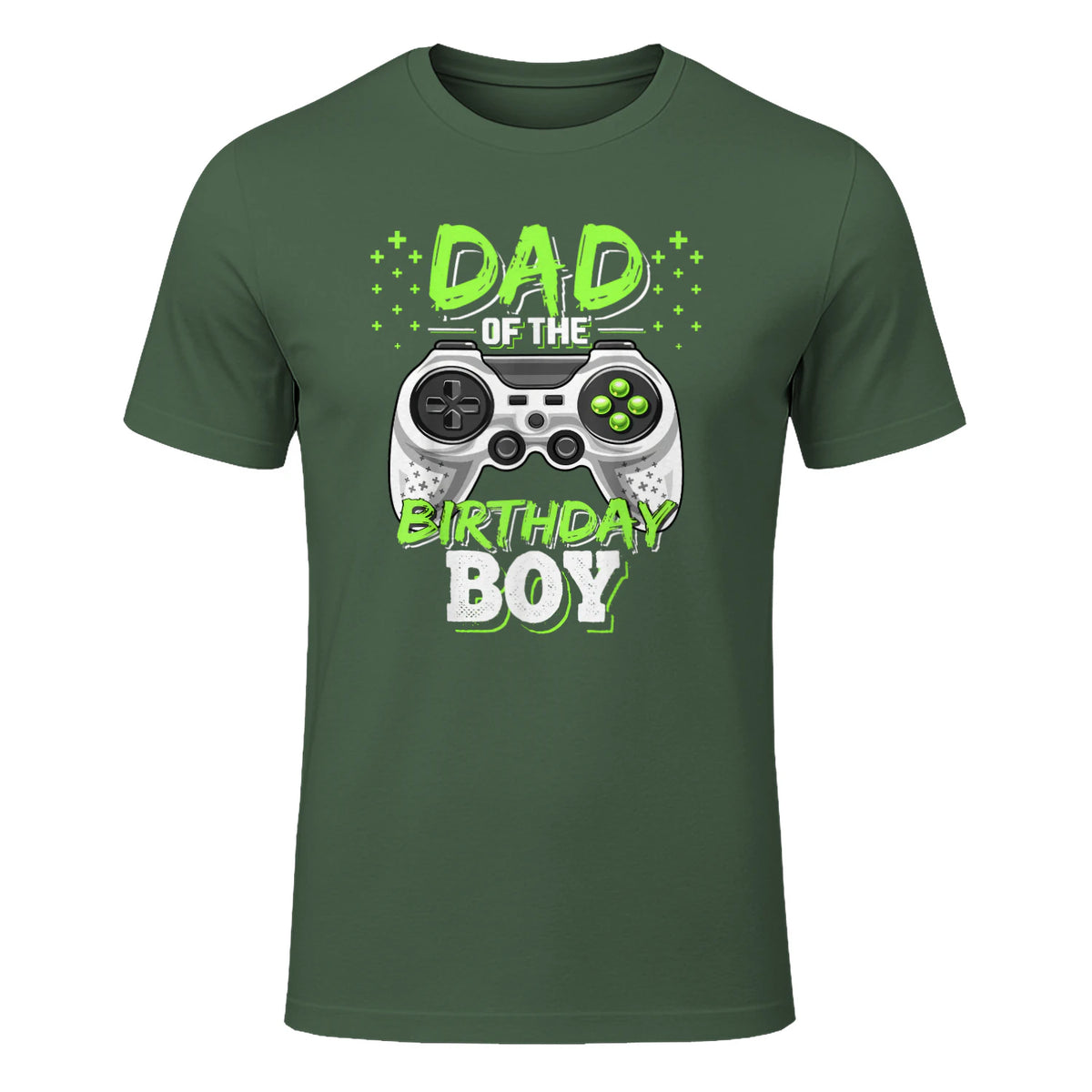 Dad of The Birthday Boy Matching Video Gamer Birthday Party in Military Green - front view