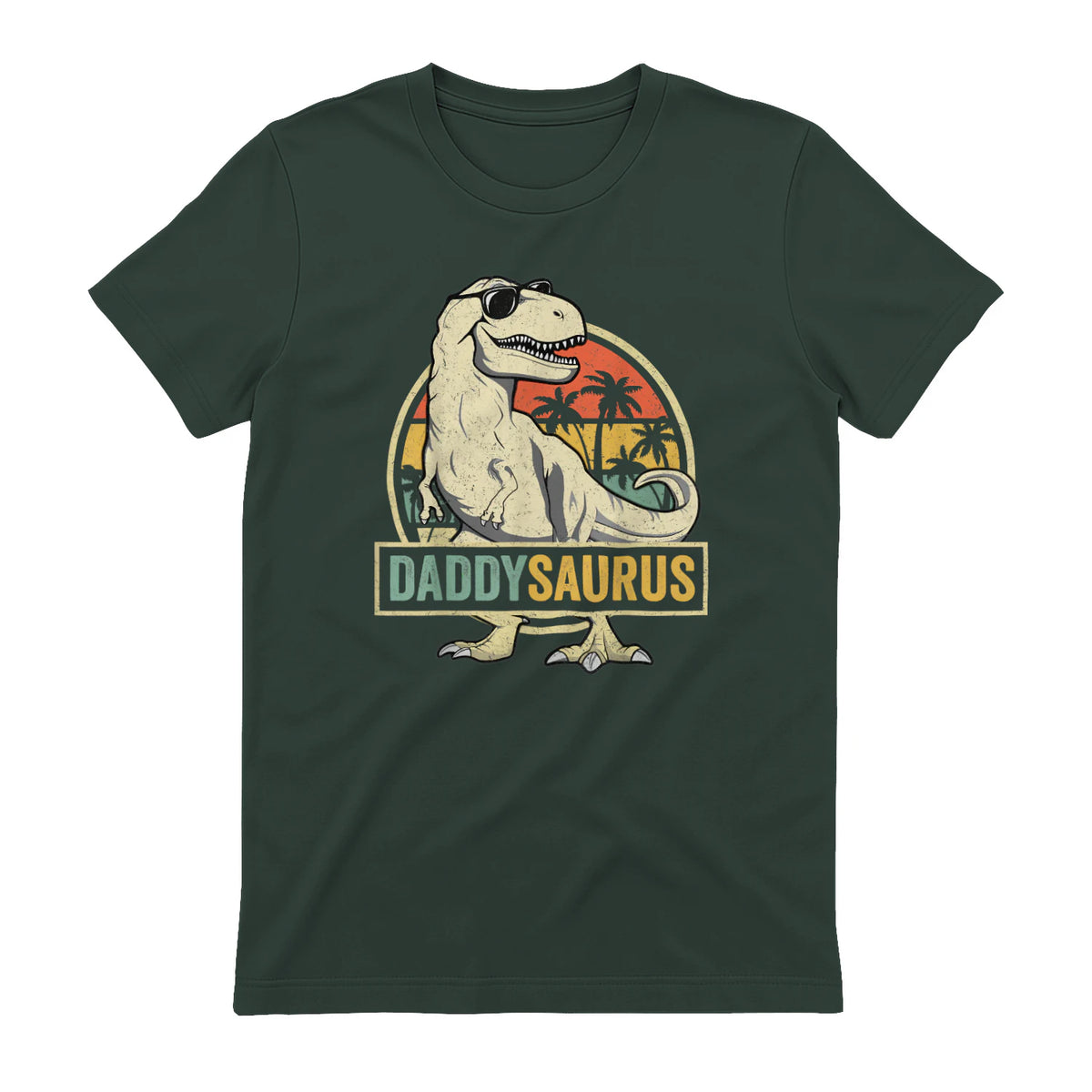 Daddysaurus T Rex Dinosaur Daddy Saurus Family Matching in Forest Green - back view