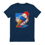 Distressed Baseball Boys Ice Cream Drip Baseball Boys Youth T-Shirt in Navy - back view