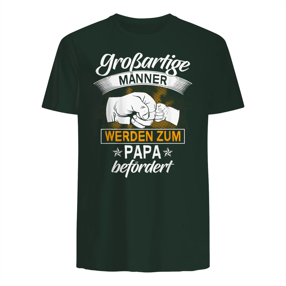 Vatertag Vaterschaft Geschenke Großartige Männer Werden Zum Papa Befördert Werdender Vater , Schwarz, S, V-Aussch in Forest Green - back view