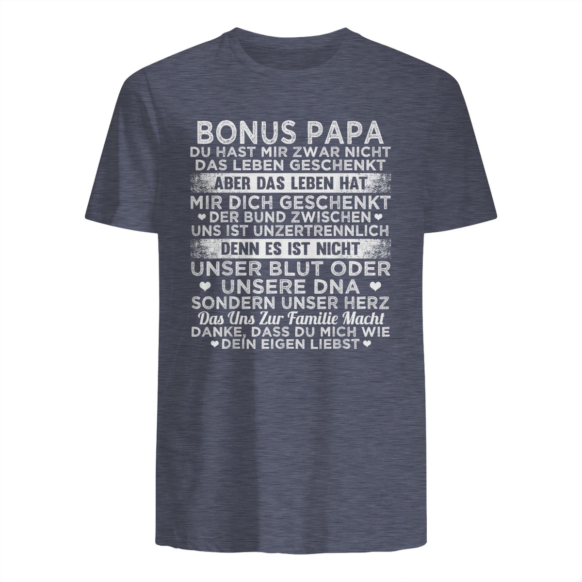 Bonus Papa du hast mir zwar nicht das leben geschenkt Spruch in Heather Navy - back view