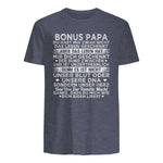 Bonus Papa du hast mir zwar nicht das leben geschenkt Spruch in Heather Navy - back view