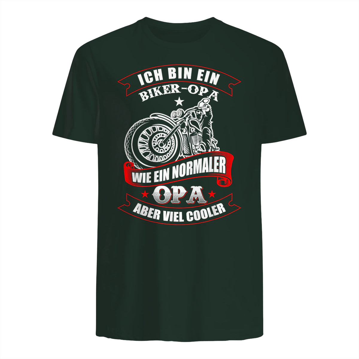Biker-Opa wie normaler Opa Aber viel Cooler - Motorrad Shirt in Forest Green - back view
