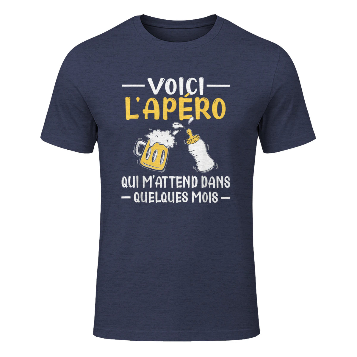 Annonce Grossesse Papa Originale Apéro Drôle Futur Papa in Heather Navy - front view