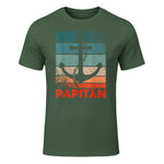 Papitän Papa und Kapitän Lustiges Retro Anker Vatertag in Military Green - front view