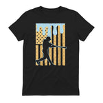 Baseball Drip Boys Dripping Ice Cream Baseball American Flag T-Shirt in Black - back view