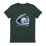 Baseball Drip Ice Cream Sprinkles Baseball Glove T-Shirt in Forest Green - back view