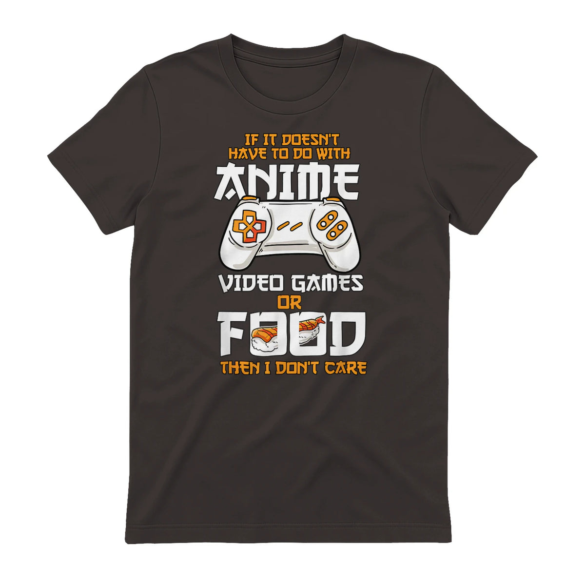 Cute Manga & Anime Merch for Anime Girls & Boys Unisex Anime Video Games Food Sushi Gaming Merch Otaku Gift Anime in Dark Chocolate - back view