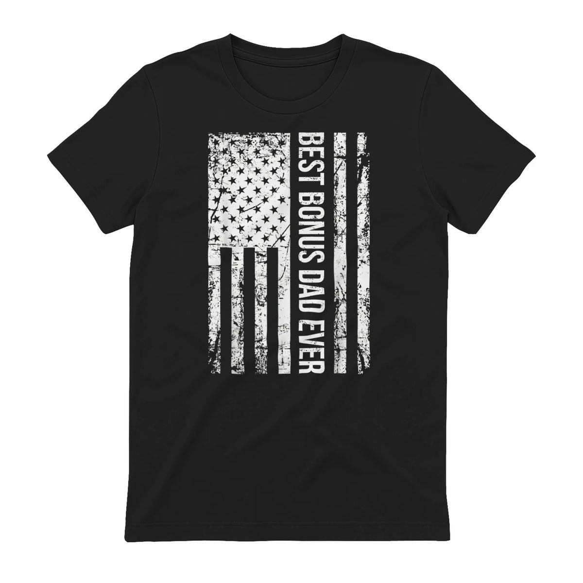 Step Dad Best Bonus Dad Ever For Stepdad American Flag in Black - back view