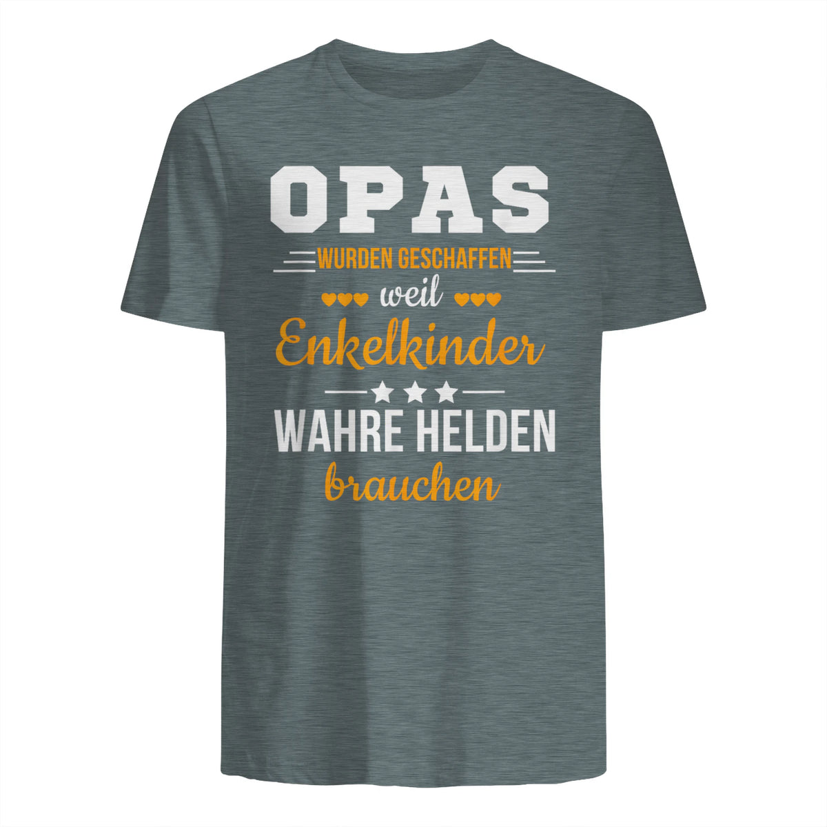 Opas Weil Enkelkinder Wahre Helden Brauchen Großvater Spruch in Dark Heather - back view