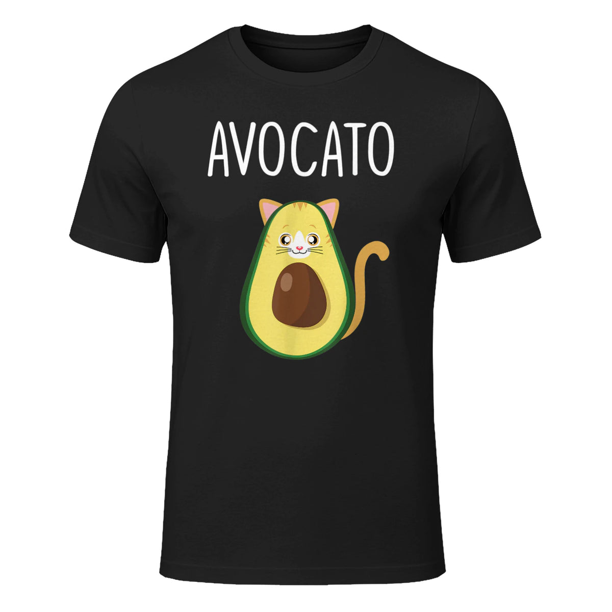 Avocato Avocat Cat - Chat Drôle Dire Vegan & Végétarien in Black - front view