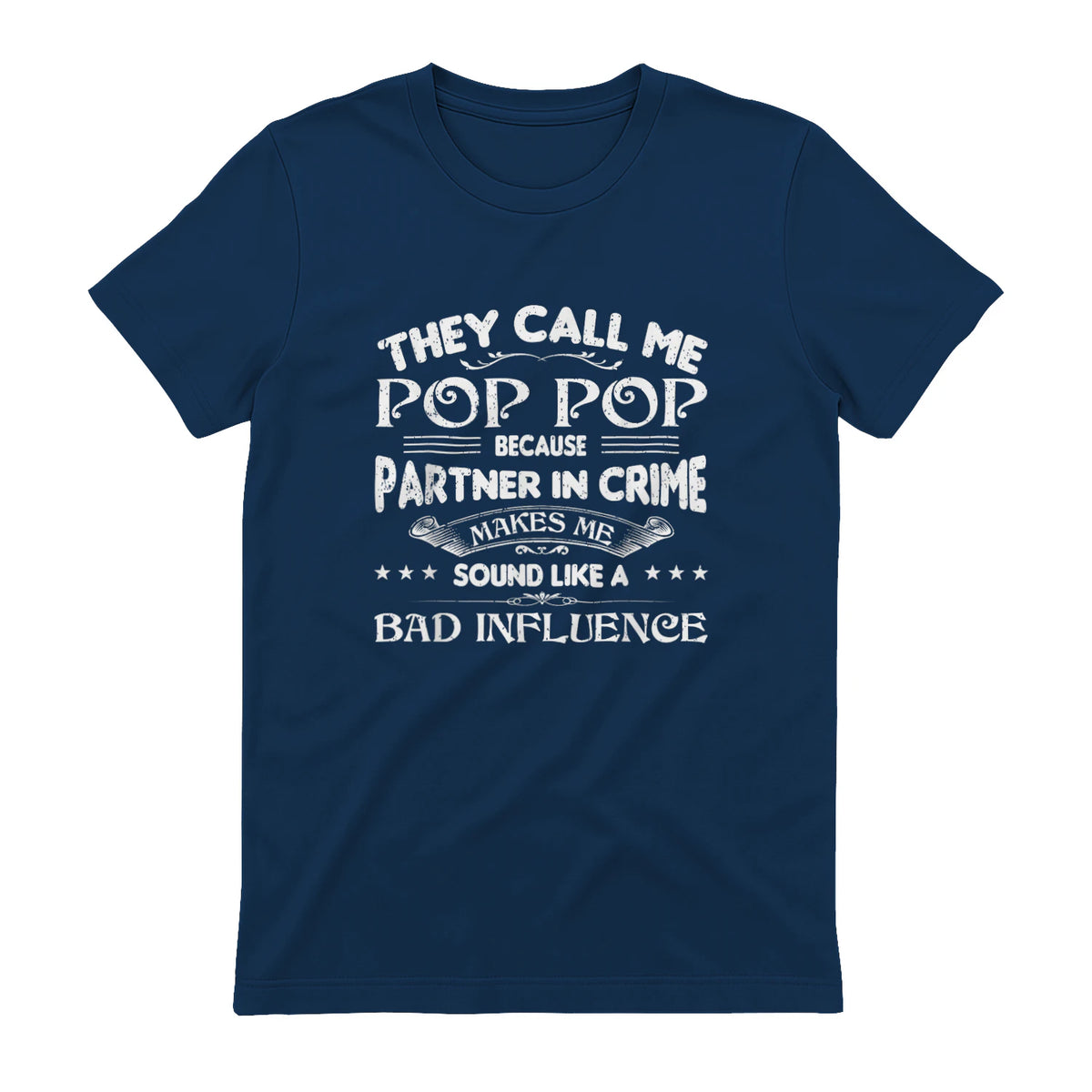 Funny Pop Pop Dad Shirt Valentine Fathers Day Christmas in Navy - back view