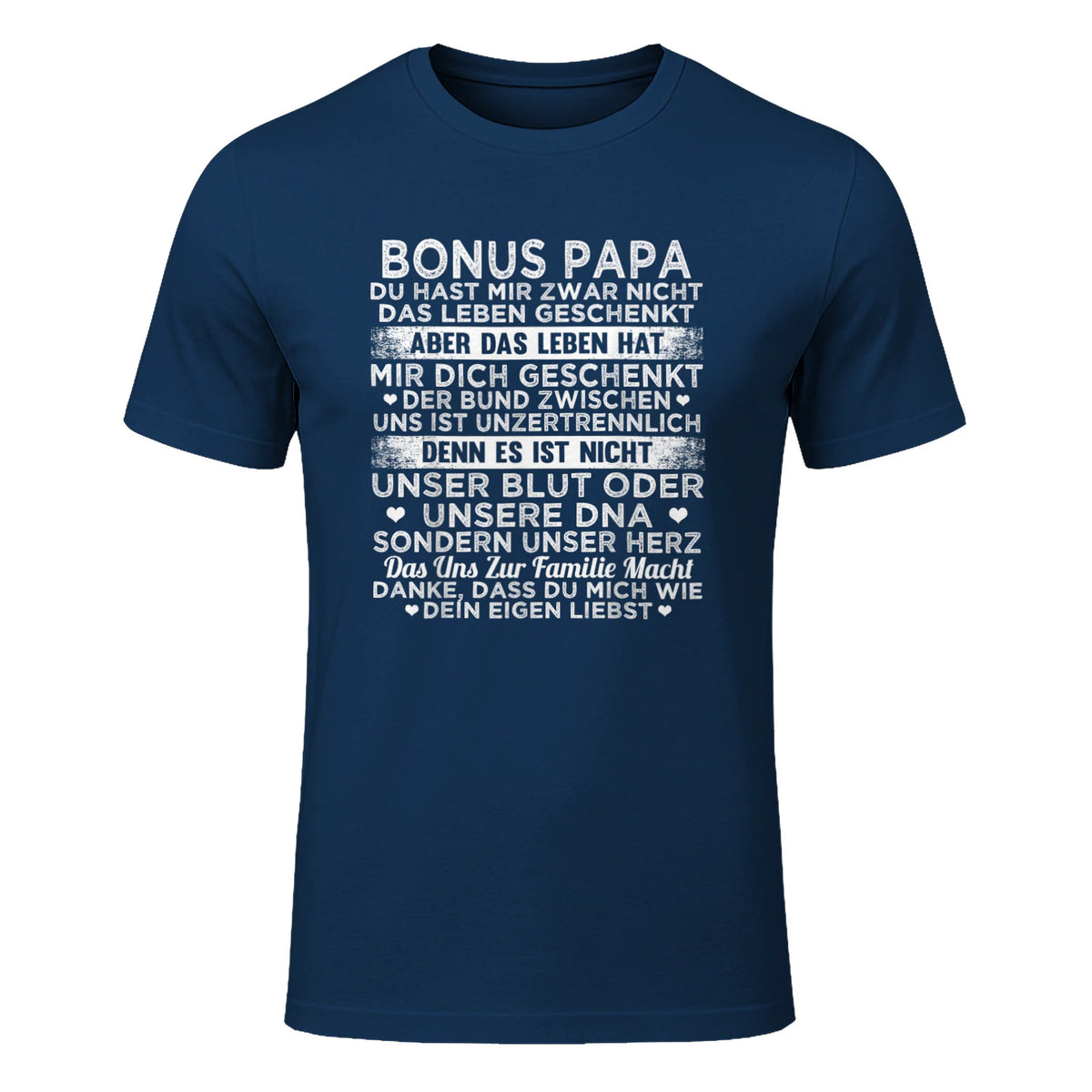 Bonus Papa du hast mir zwar nicht das leben geschenkt Spruch in Navy - front view