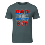 Birthday Boy Dad Spider Web T-Shirt in Dark Heather - front view