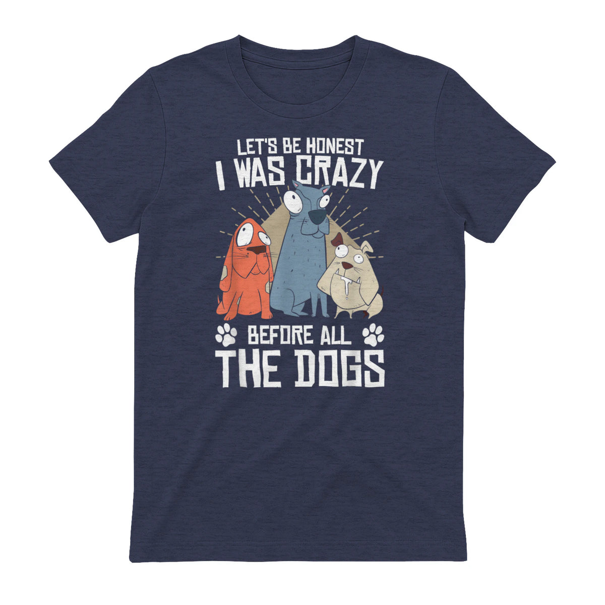 Design sur le thème des chiens pour les amoureux des chiots et les toiletteurs de chiens in Heather Navy - back view