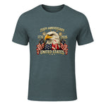 American Flag Anniversary T-Shirt in Dark Heather - front view