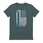 Best Dog Dad Ever American Flag T-Shirt Gift for Best Father in Dark Heather - back view
