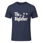 The Dogfather T-Shirt Dad Fathers Day Gift Dog Lover in Heather Navy - front view