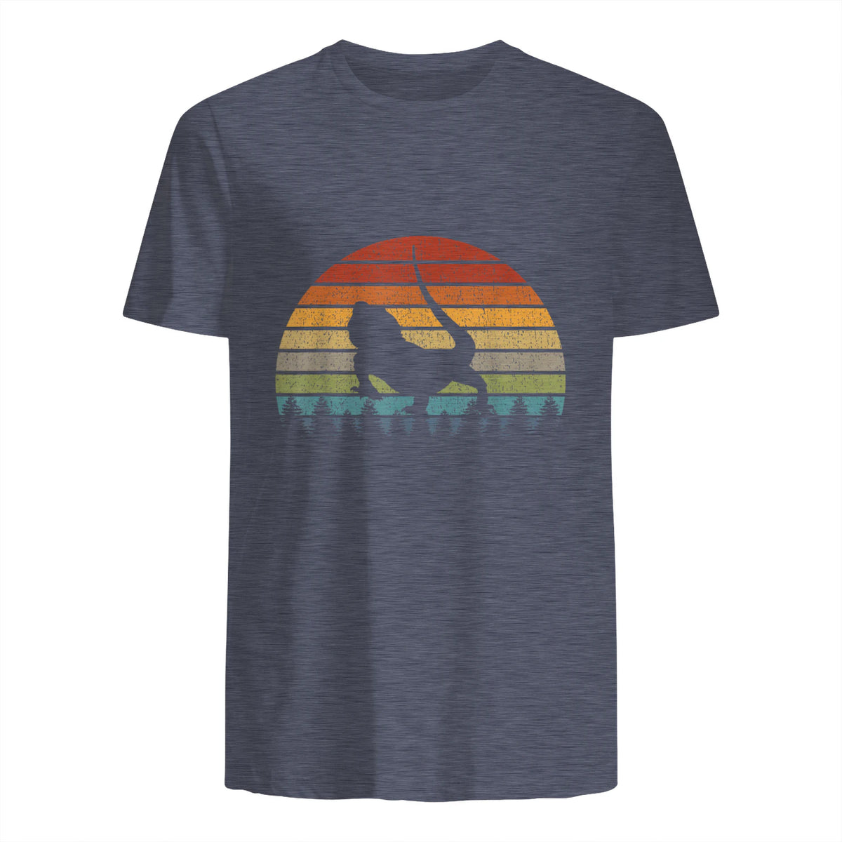 Dragon barbu - Graphique rétro - Lover vintage in Heather Navy - back view