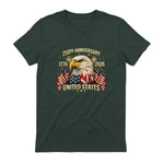 American Flag Anniversary T-Shirt in Forest Green - back view