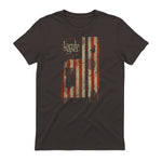 Lamb of God Pure American Metal Flag T-Shirt in Dark Chocolate - back view
