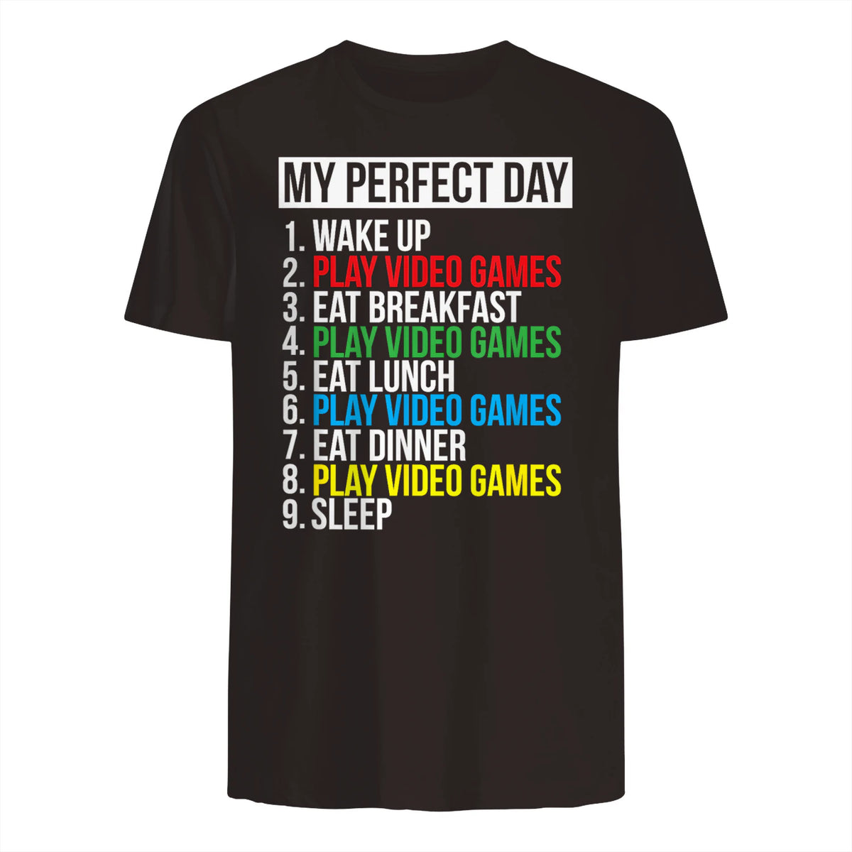 My Perfect Day Video Games Funny Cool Gamer in Dark Chocolate - back view
