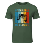 Nouveau Papa Nouvelle Naissance Annonce Gamer Humour T-Shirt in Military Green - front view