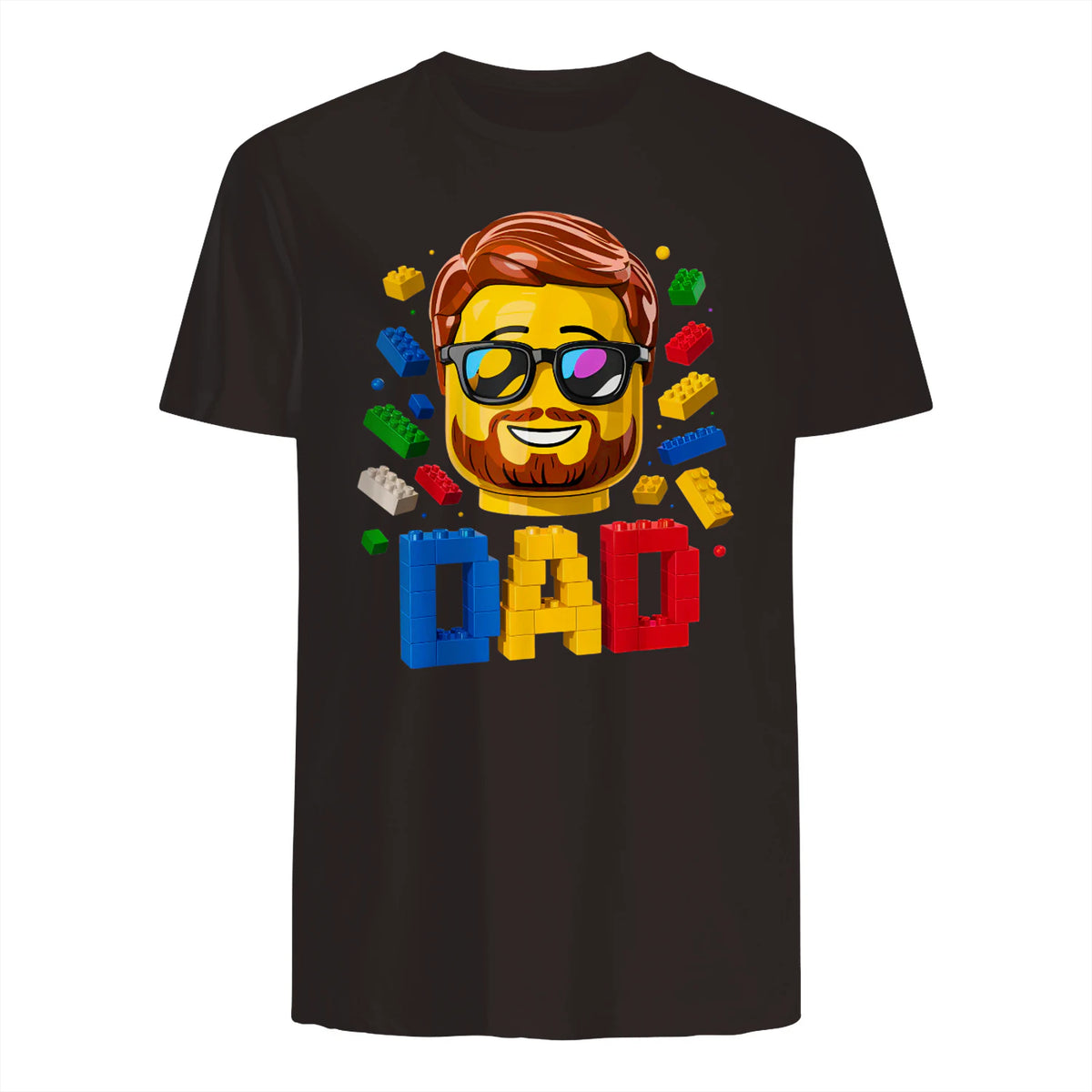 Dad Master Builder T-Shirt in Dark Chocolate - back view