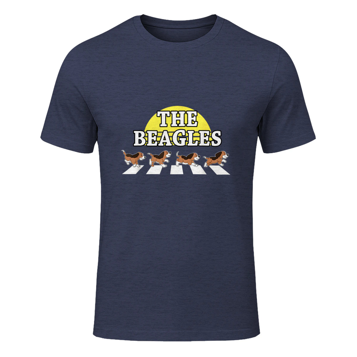 Drôle Les Beagles Beagle Dog Sitter Doggy Puppy Crosswalk in Heather Navy - front view