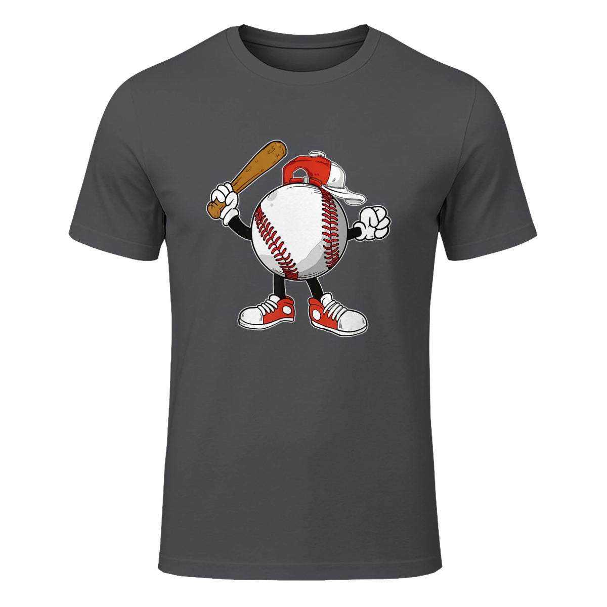 Baseball Boy T-Shirt in Charcoal - front view