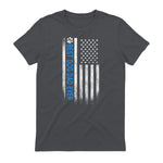Best Dog Dad Ever American Flag T-Shirt Gift for Best Father in Charcoal - back view