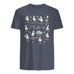 Funny It’s Ok to Be Different Autism Goose Teacher in Heather Navy - back view