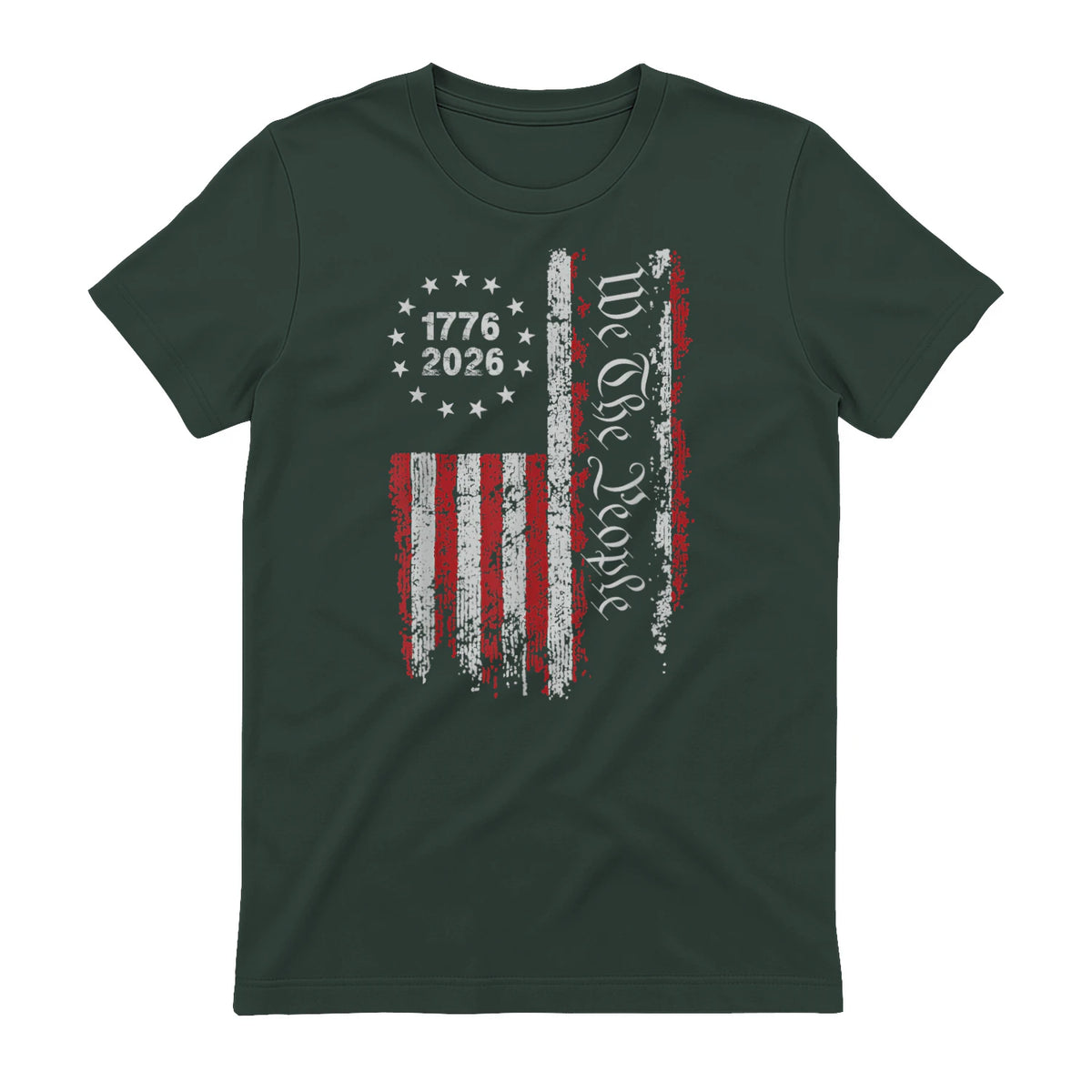 Independence Day Freedom T-Shirt in Forest Green - back view