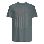 (Art) American Flag Christian Faith Cross Patriotic T-Shirt in Dark Heather - back view