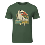 Daddysaurus T Rex Dinosaur Daddy Saurus Family Matching in Military Green - front view