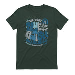 In April We Wear Blue Autism Awareness T-Shirt in Forest Green - back view