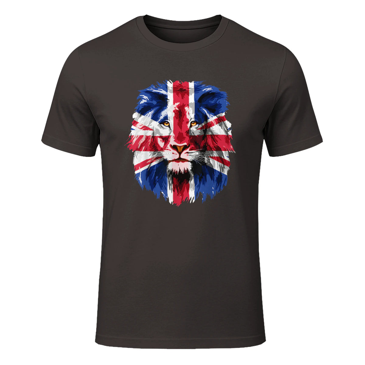 Union Jack UK Flag Lion Face Great Britain Union Jack Flag in Dark Chocolate - front view