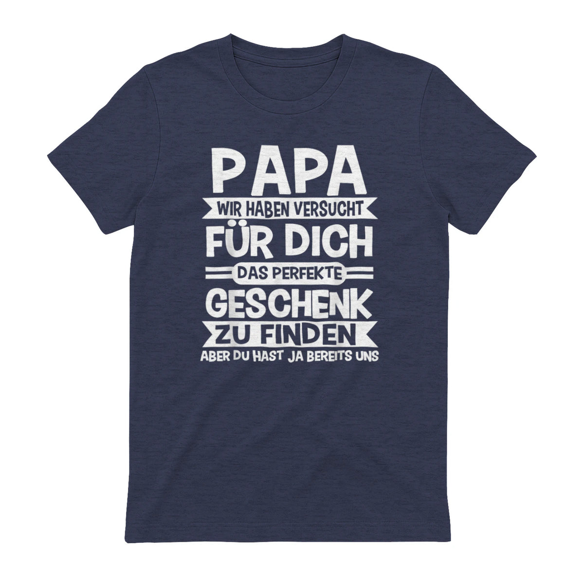 Papa und Vater Motiv, Lustiger Spruch, Herren Vatertag Halbarm T-Shirt in Heather Navy - back view