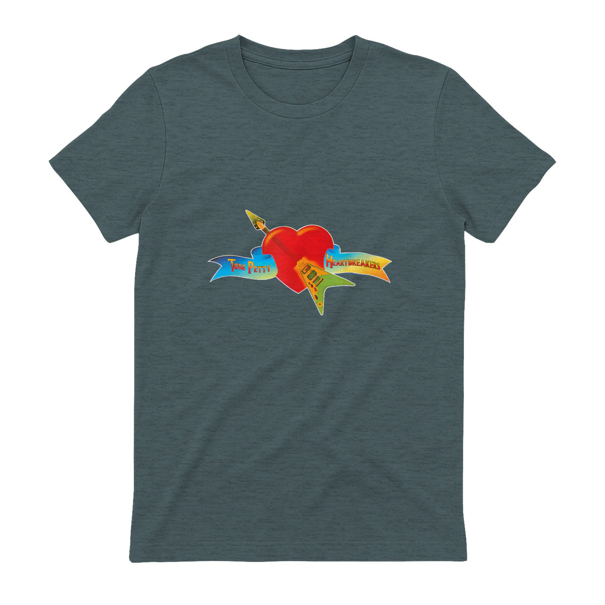 Tom Petty and The Heartbreakers Classic Logo T-Shirt in Dark Heather - back view
