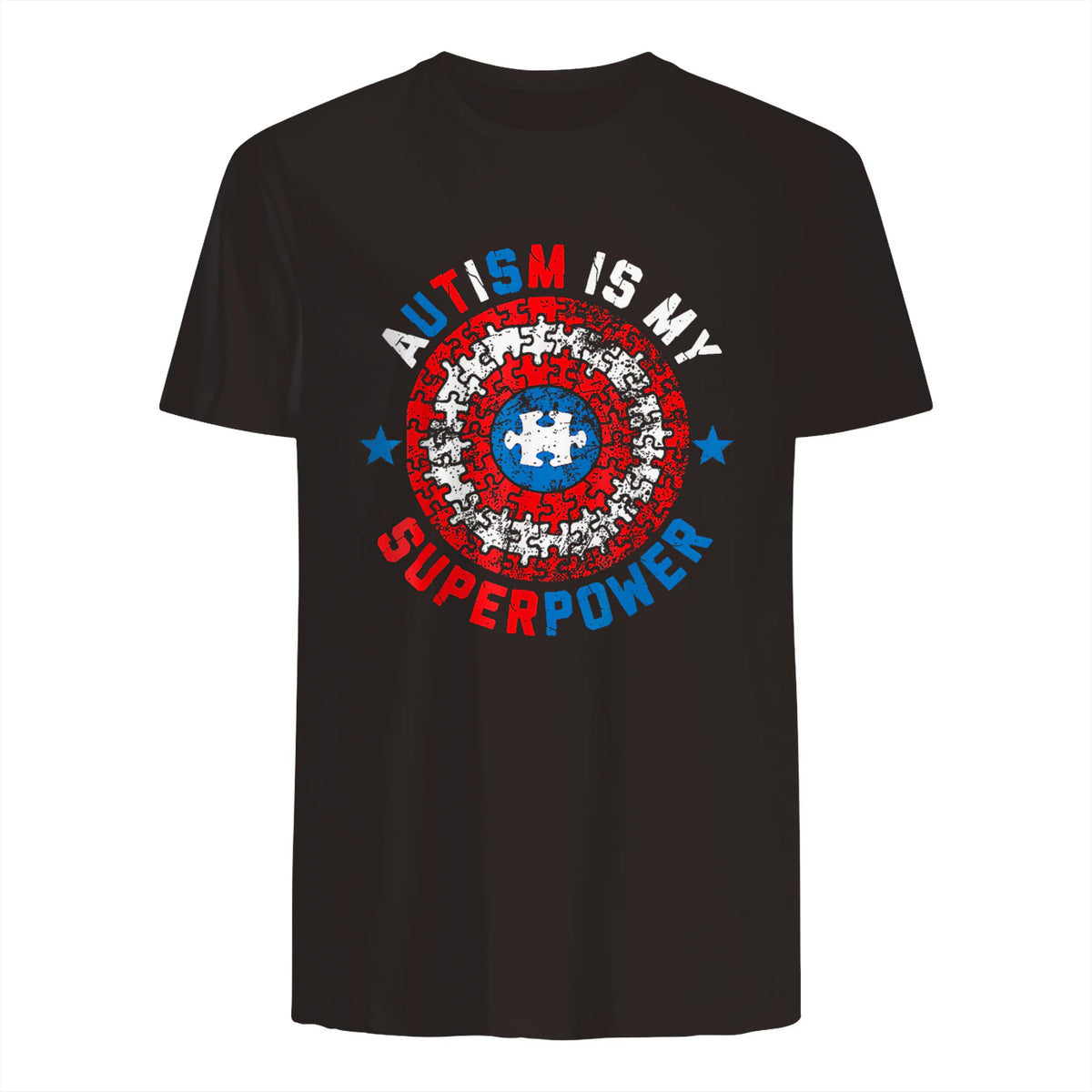 Autism is My Superpower Autism Awareness Autistic for Boys in Dark Chocolate - back view