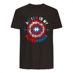 Autism is My Superpower Autism Awareness Autistic for Boys in Dark Chocolate - back view