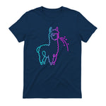 Fluff Around and Find Out Funny Fluffy Spitting Lama in Navy - back view