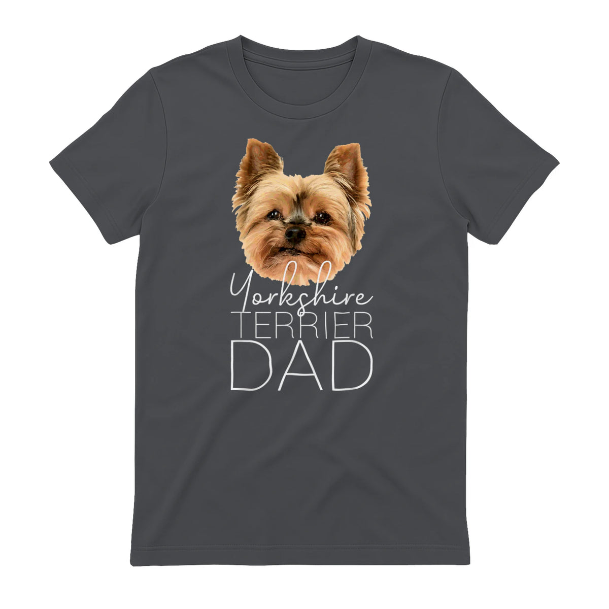 Dog Dad Yorkshire Terrier – Chien Papa in Charcoal - back view