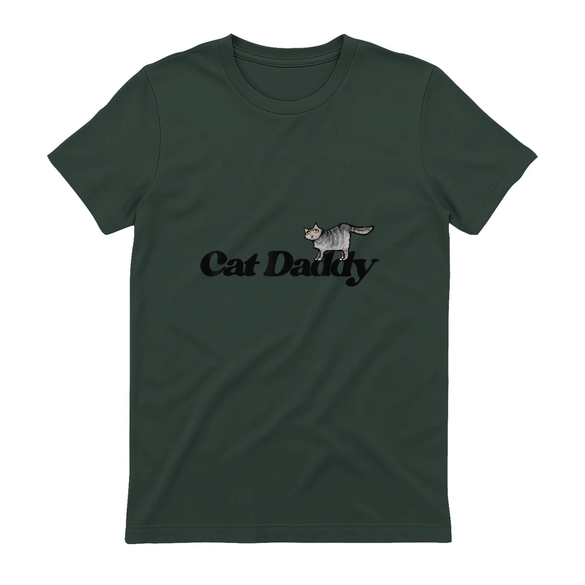 Chat Daddy drôle chat papa drôle chat papa humour fête des pères père in Forest Green - back view