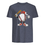 Baseball Boy T-Shirt in Heather Navy - back view