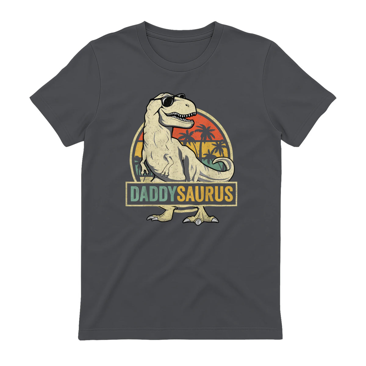 Daddysaurus T Rex Dinosaur Daddy Saurus Family Matching in Charcoal - back view