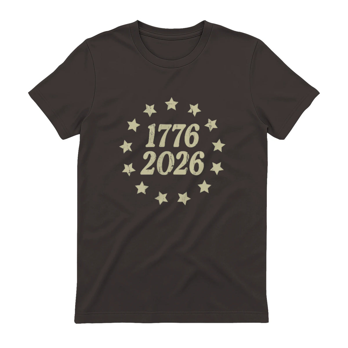 American Flag Front and Back Anniversary T-Shirt in Dark Chocolate - back view