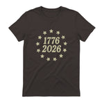 American Flag Front and Back Anniversary T-Shirt in Dark Chocolate - back view