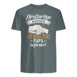 Vatertag Vaterschaft Geschenke Großartige Männer Werden Zum Papa Befördert Werdender Vater , Schwarz, S, V-Aussch in Dark Heather - back view