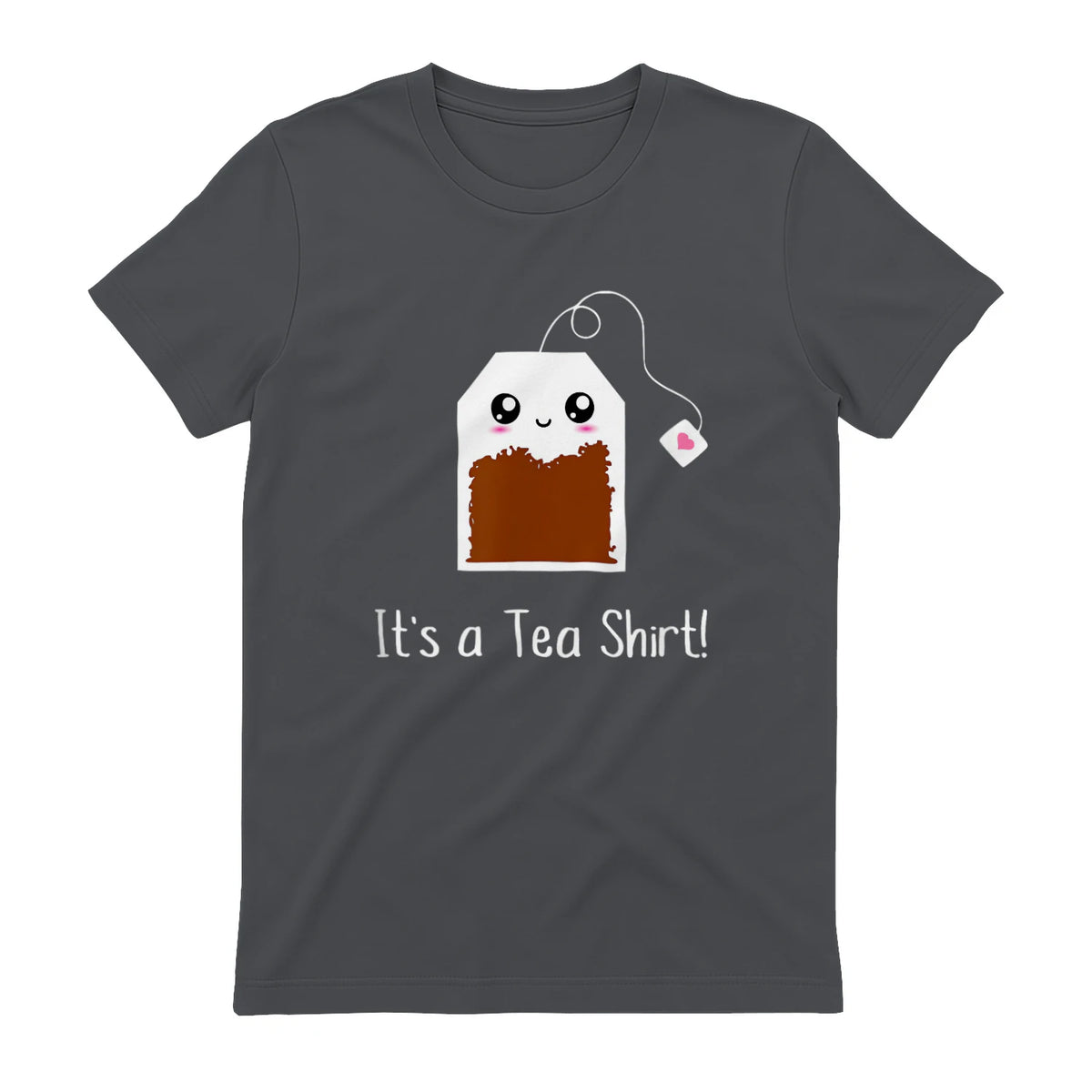 It's a Tea Shirt funny kawaii cute Tea humour Tshirt Tee in Charcoal - back view